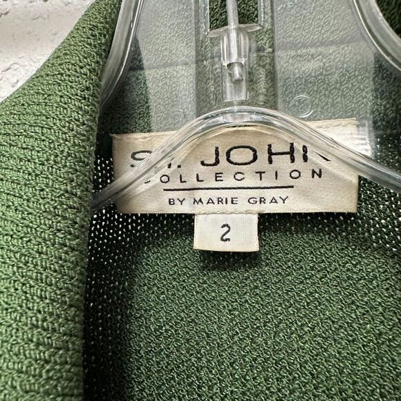 St. John Collection Green Zip Santana Knit Jacket Size 2 - Picture 12 of 15